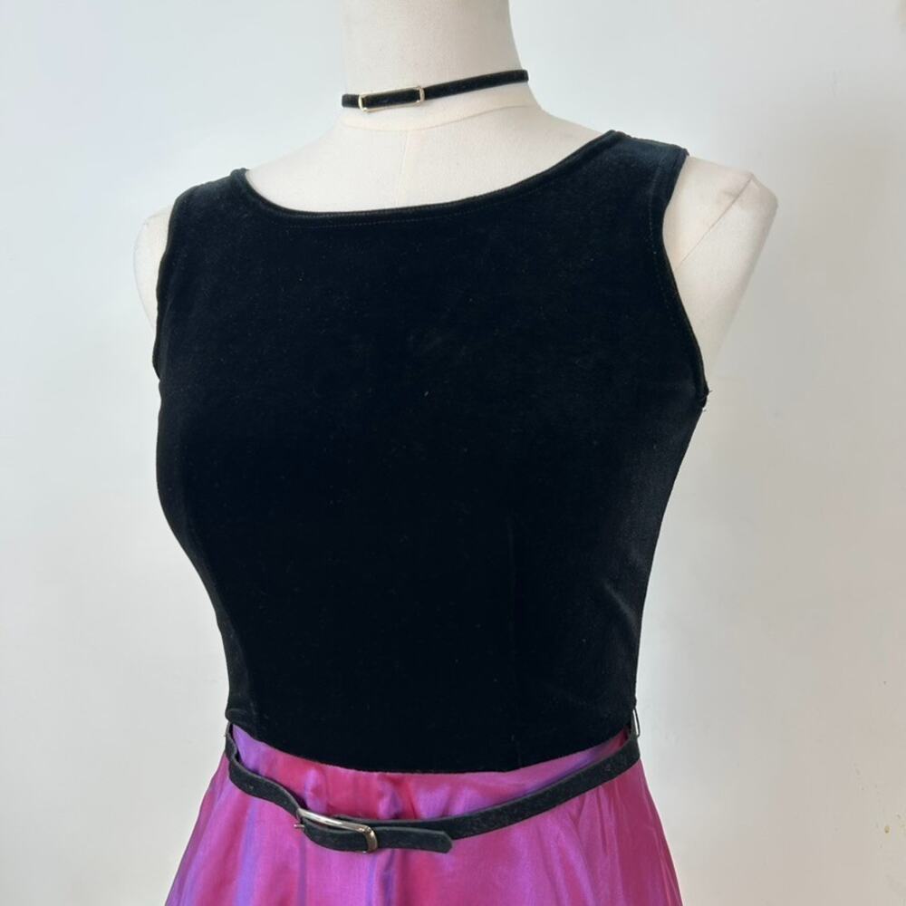 Vintage Byer Too Womens Y2K Fairy Velvet Mini Dress Size 3 Whimsigoth Hoco Event - Picture 3 of 10